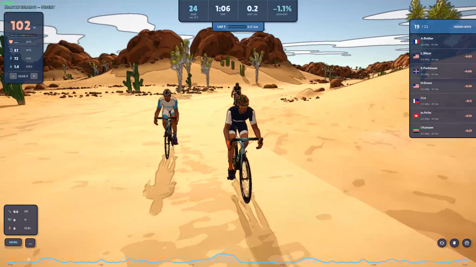 PedalBoard virtual cycling game screenshot